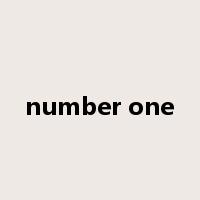 number one是什么意思