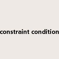 constraint condition是什么意思