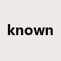 known是什么意思