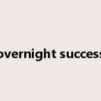 overnight success是什么意思