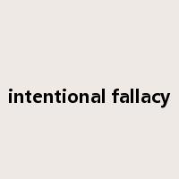 intentional fallacy是什么意思