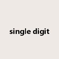 single digit是什么意思