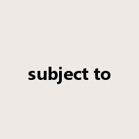 subject to是什么意思