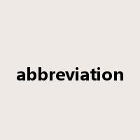 abbreviation是什么意思