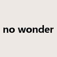 no wonder是什么意思