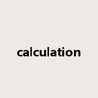 calculation是什么意思
