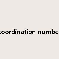 coordination number是什么意思
