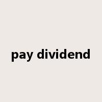 pay dividend是什么意思
