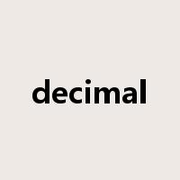 decimal是什么意思