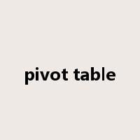 pivot table是什么意思
