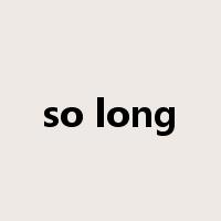 so long是什么意思