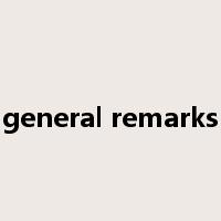 general remarks是什么意思