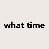 what time是什么意思