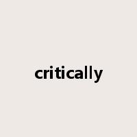 critically是什么意思