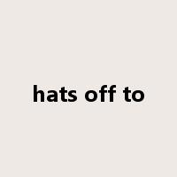 hats off to是什么意思