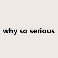why so serious是什么意思