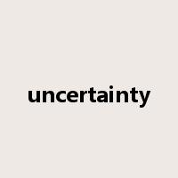 uncertainty是什么意思