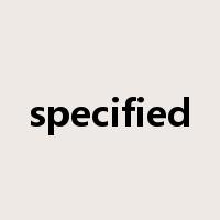 specified是什么意思