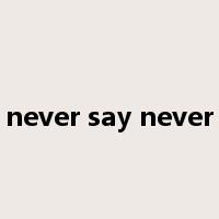 never say never是什么意思