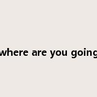 where are you going是什么意思