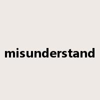misunderstand是什么意思